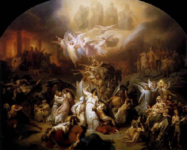Wilhelm von Kaulbach : The Destruction of Jerusalem by Titus oil painting picture